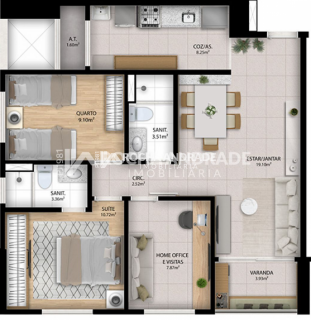 APARTAMENTO PARA VENDA 3 QUARTOS, SENDO 1 SUÍTE  NASCENTE