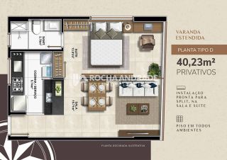 Apartamento 1/4 e Sala Novo na Graça