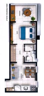 Quarto e Sala no Smart Marazul, com 31m² e vista mar permanente