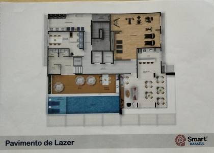 Quarto e Sala no Smart Marazul, com 31m² e vista mar permanente
