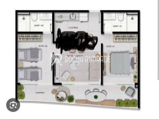 APARTAMENTO À VENDA EM JAGUARIBE, 2 SUÍTES, VISTA MAR.