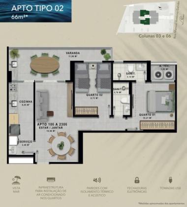 Apartamento Venda Brisa Marina, 2 quartos, novo.