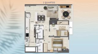 Apartamento 2/4 com Vista Mar Panorâmica a 150m da Orla