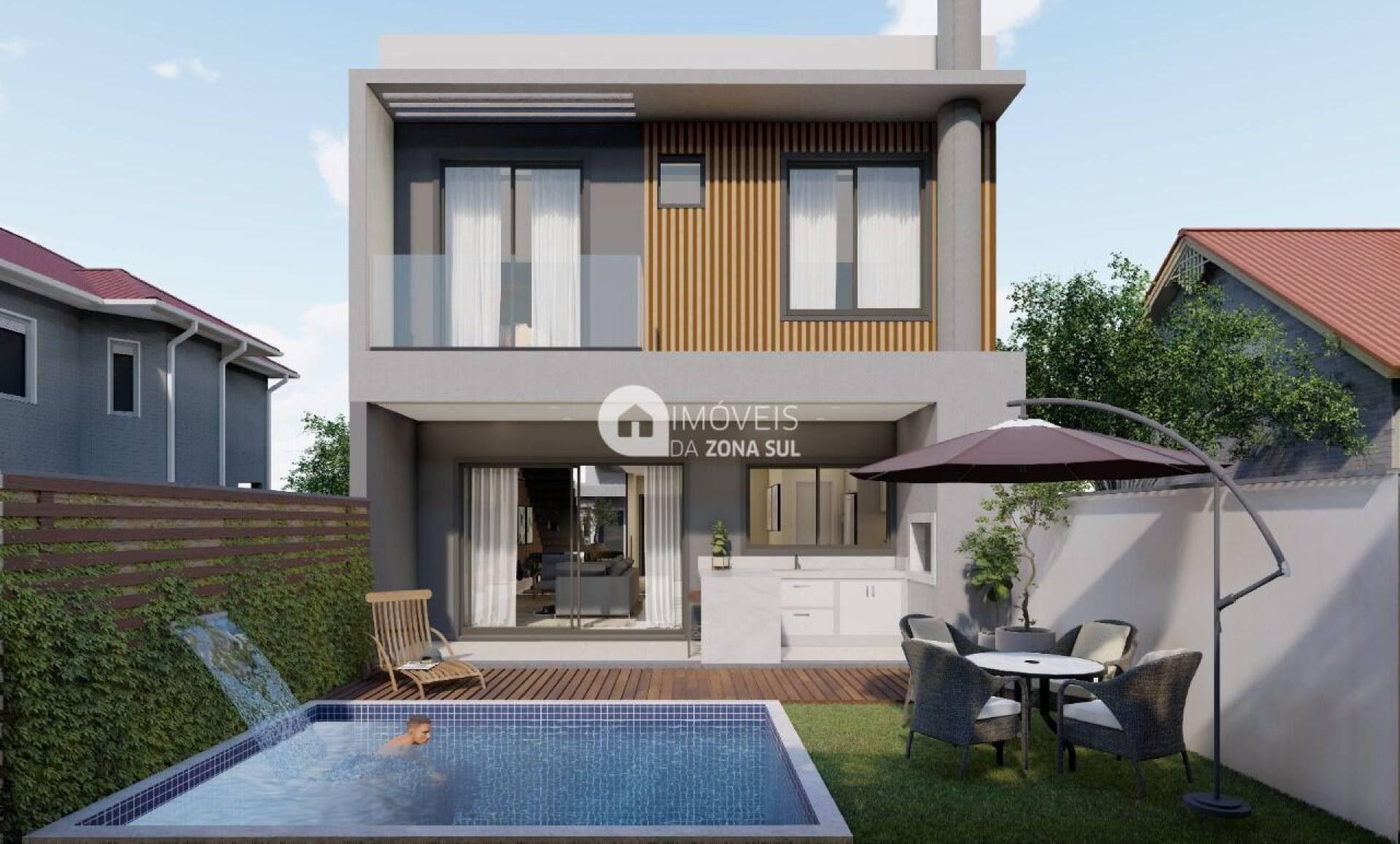 Linda Casa com 3 Suítes, com Piscina em Condomínio Fechado