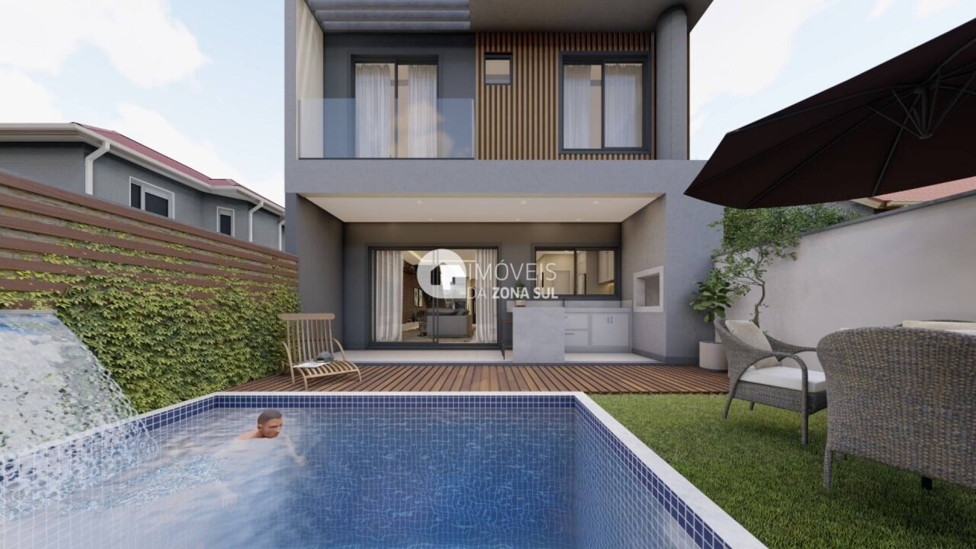 Linda Casa com 3 Suítes, com Piscina em Condomínio Fechado
