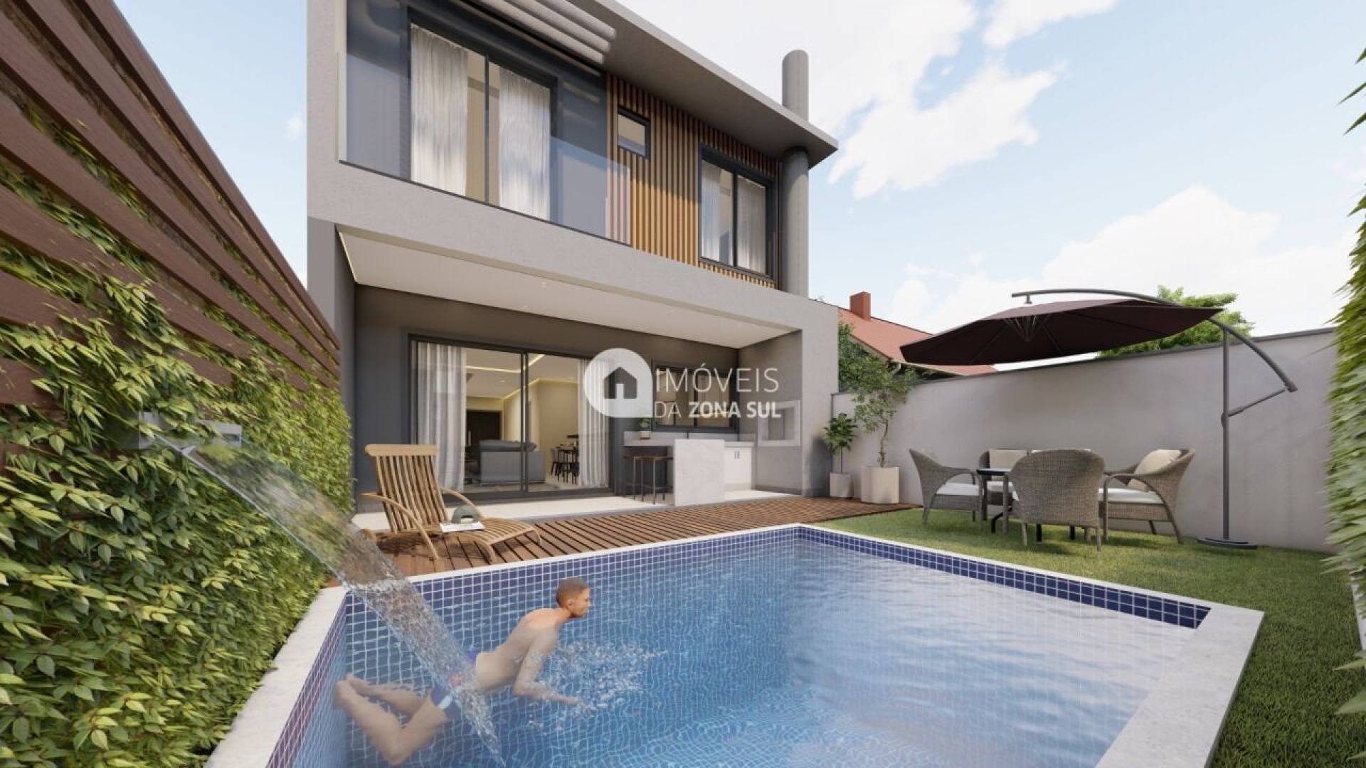 Linda Casa com 3 Suítes, com Piscina em Condomínio Fechado