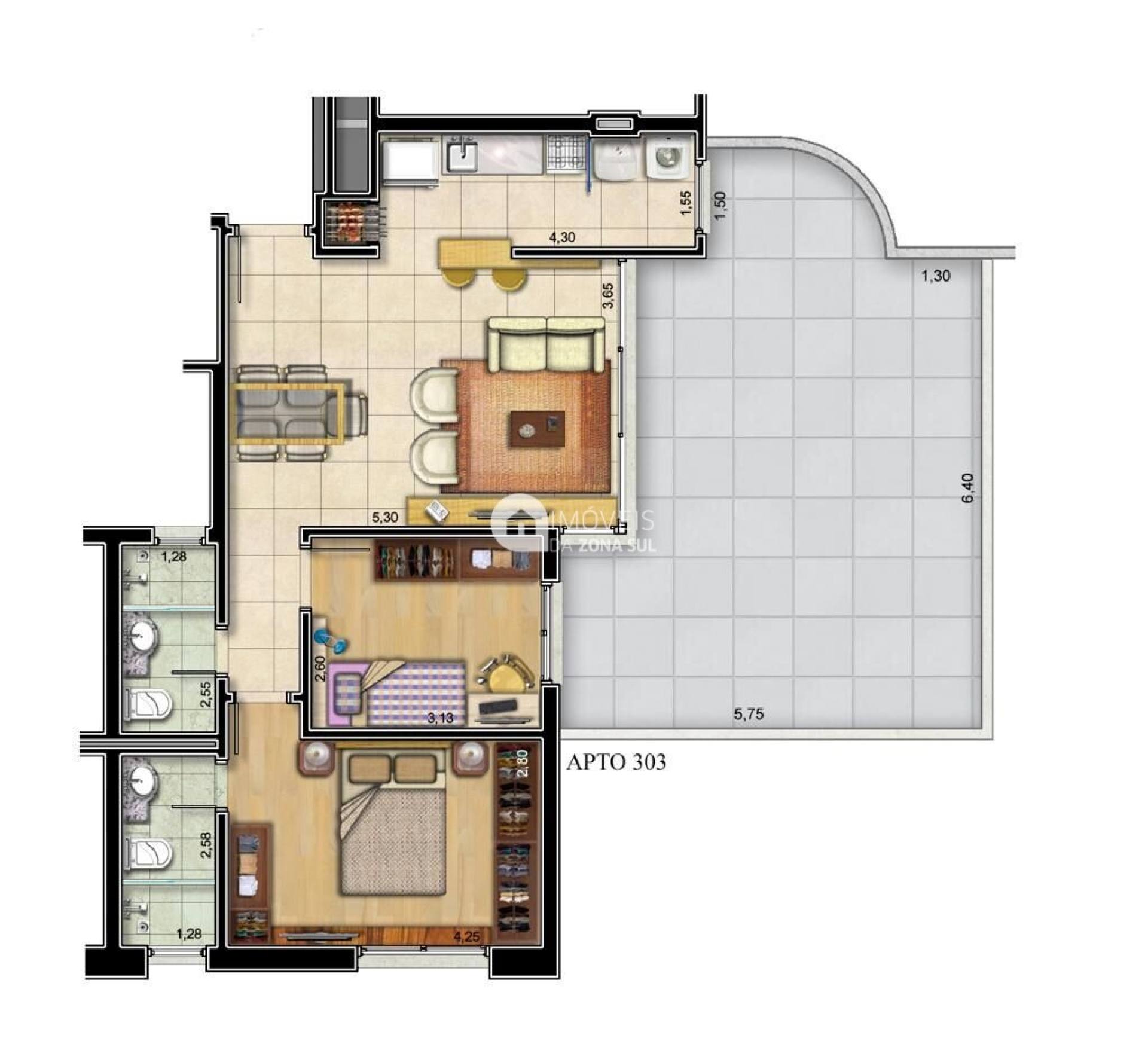 Apartamento 2 Domitórios Novo, com churrasqueira e 2 Vagas