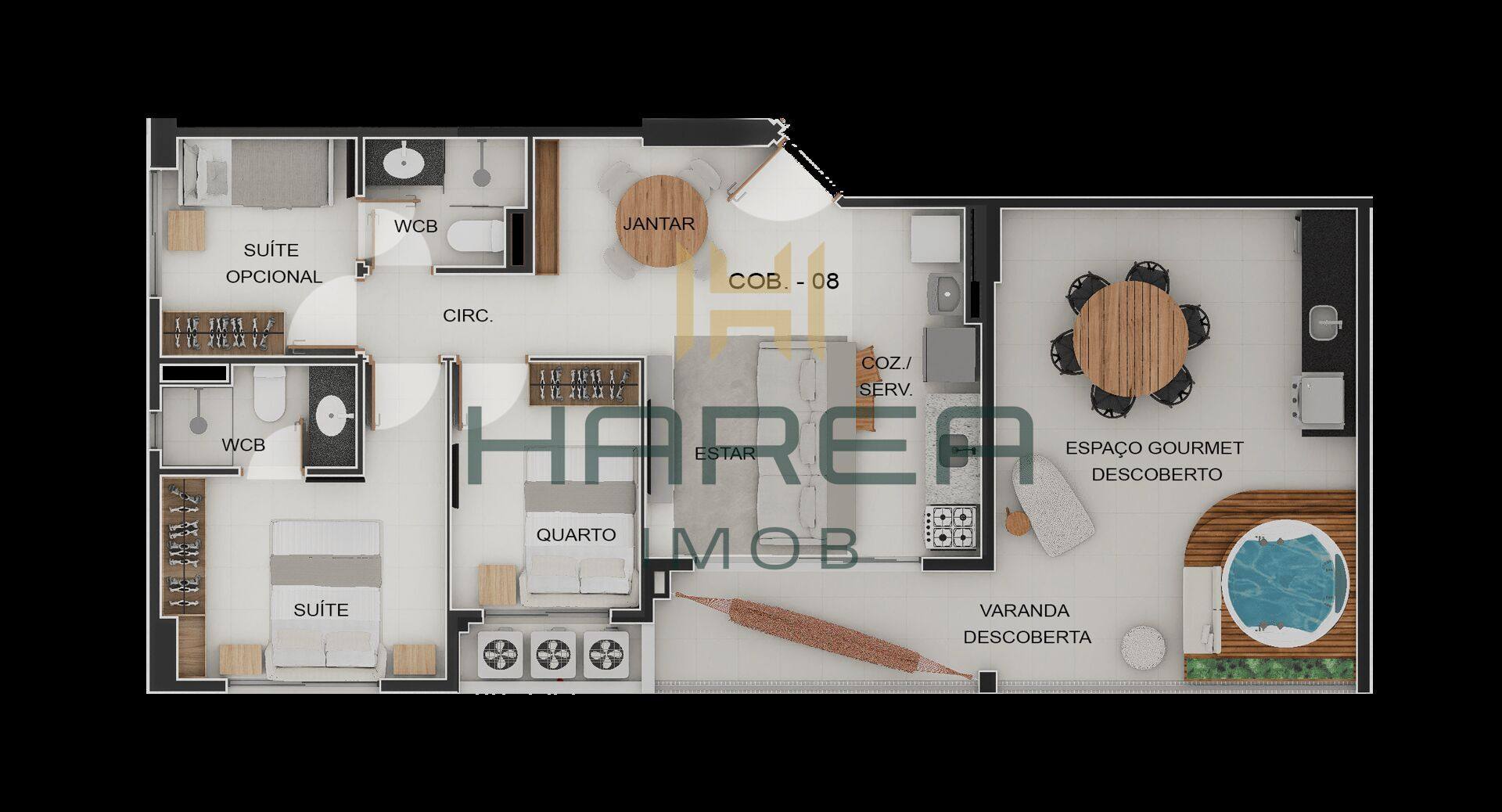 Apartamento de 2 e 3 quartos com suíte e varanda gourmet