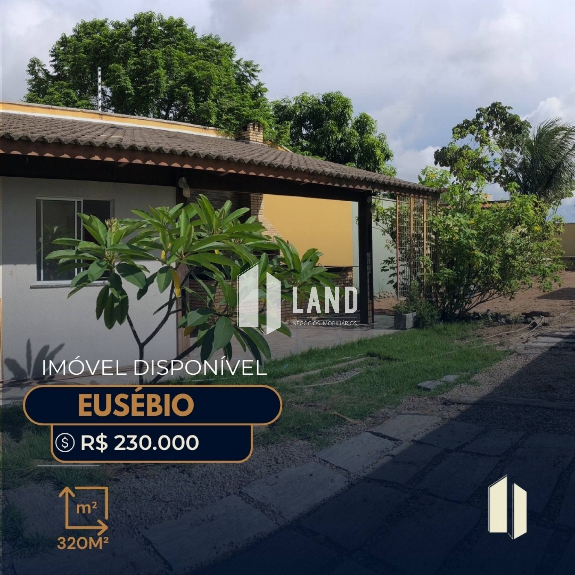 Excelente Terreno para vender no Eusébio (próximo a Estrada do Fio), construído 1 suíte, deck com churrasqueira, forno e fogão a lenha, 320m² (10x32) -  R$ 220.000 - Encantada - Eusébio/CE.