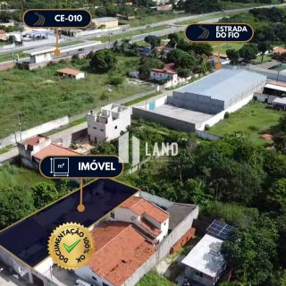 Excelente Terreno para vender no Eusébio (próximo a Estrada do Fio), construído 1 suíte, deck com churrasqueira, forno e fogão a lenha, 320m² (10x32) -  R$ 220.000 - Encantada - Eusébio/CE.
