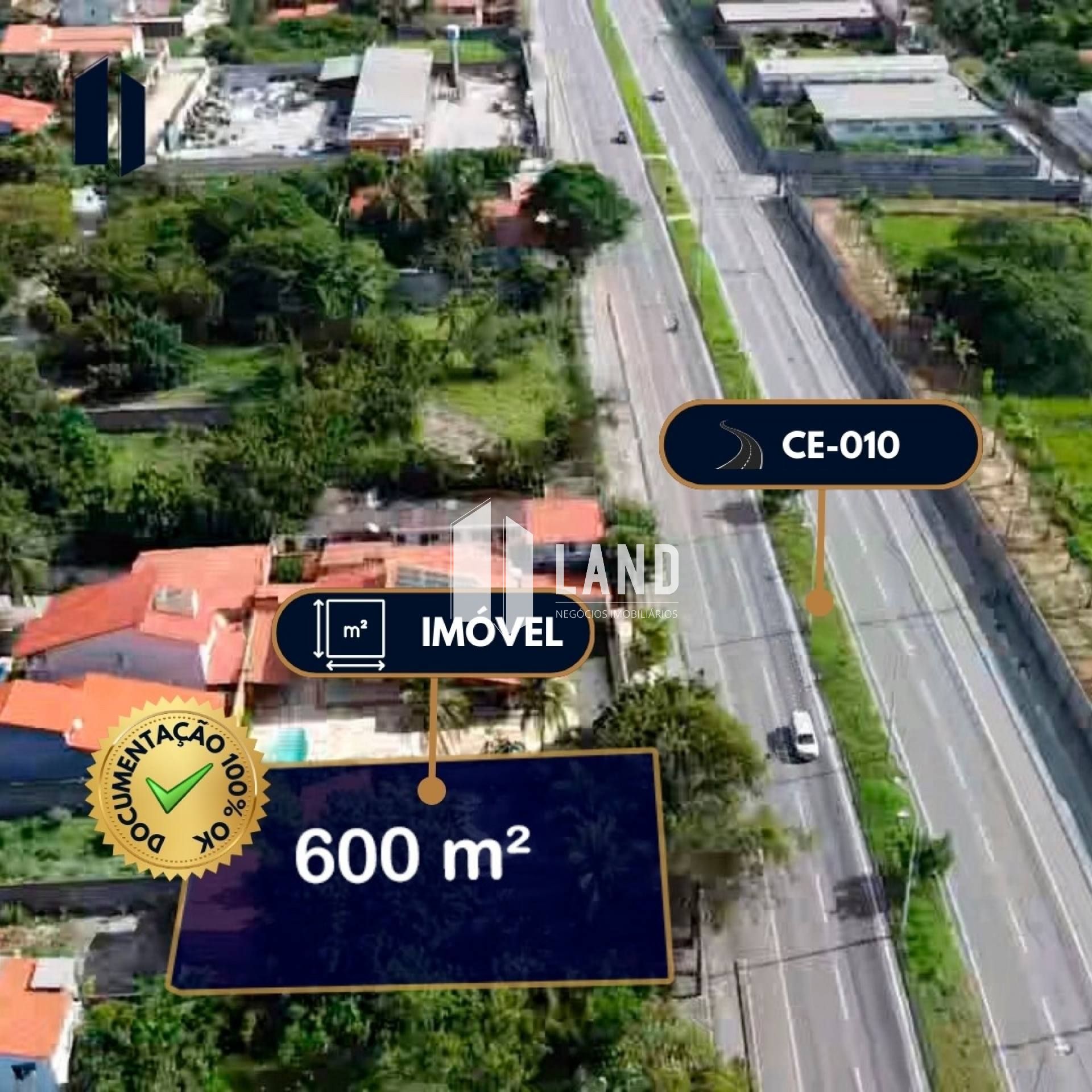 Excelente Terreno (com uma Casa Duplex construida com 90m²) para alugar as margens da CE-010 (Eusébio), 600m² (20x30) - R$ 2.700,00 - Cararu - Eusébio/CE 