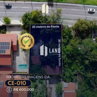 Excelente Terreno (com uma Casa Duplex construida com 90m²) para alugar as margens da CE-010 (Eusébio), 600m² (20x30) - R$ 2.700,00 - Cararu - Eusébio/CE 