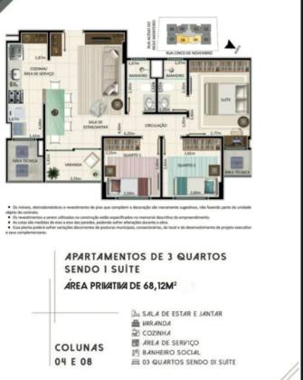 Apartamento no East Side com 03 quartos sendo 01 suíte