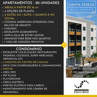 APARTAMENTOS 02 QUARTOS - NOVO PABUSSU - SANTA TERESA RESIDENCE