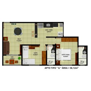 APARTAMENTOS 02 QUARTOS - NOVO PABUSSU - SANTA TERESA RESIDENCE
