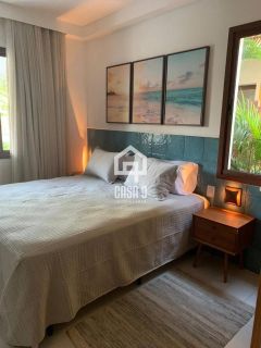 Apartamento térreo mobiliado com 3 suítes pé na areia a venda no condomínio Lua Nova em Itacimirim Bahia