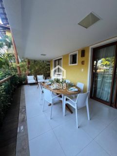Apartamento térreo mobiliado com 3 suítes pé na areia a venda no condomínio Lua Nova em Itacimirim Bahia
