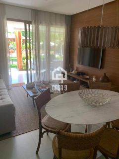 Apartamento térreo mobiliado com 3 suítes pé na areia a venda no condomínio Lua Nova em Itacimirim Bahia