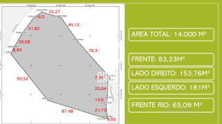 Área para turismo incorporação imobiliaria residencial e comercial frente para o Rio Imbassai em Diogo Bahia