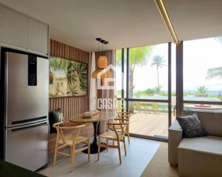 Apartamento térreo duplex mobiliado frente mar com 2 suites no Alphaville Guarajuba Bahia