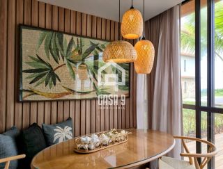 Apartamento térreo duplex mobiliado frente mar com 2 suites no Alphaville Guarajuba Bahia