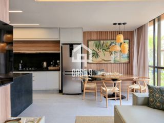 Apartamento térreo duplex mobiliado frente mar com 2 suites no Alphaville Guarajuba Bahia