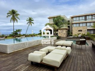 Apartamento térreo duplex mobiliado frente mar com 2 suites no Alphaville Guarajuba Bahia