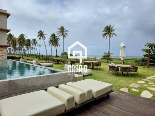 Apartamento térreo duplex mobiliado frente mar com 2 suites no Alphaville Guarajuba Bahia