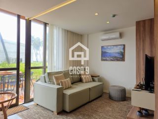 Apartamento térreo duplex mobiliado frente mar com 2 suites no Alphaville Guarajuba Bahia