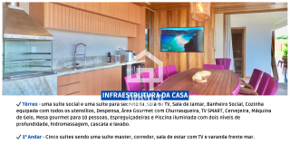 Casa de alto padrão a venda mobiliada com 6 suítes no Alphaville Guarajuba Bahia