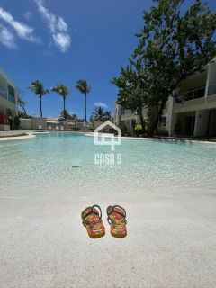 Apartamento novo a venda com 2 quartos e piscina de areia no condomínio Palm Beach em Guarajuba Bahia