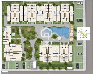 Apartamento novo a venda com 2 quartos e piscina de areia no condomínio Palm Beach em Guarajuba Bahia