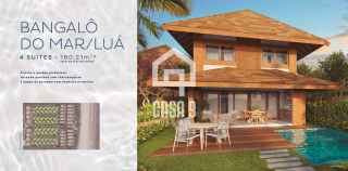 Casa com 4 suítes mobiliada pé na areia piscina privativa no condomínio Marlua em Itacimirim Bahia