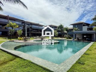 Apartamento mobiliado térreo com 3 suítes frontal mar a venda no condomínio Bali Exclusive em Itacimirim Bahia