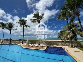 Apartamento duplex nascente com 3 suítes pé na areia e mobiliado a venda em Itacimirim Bahia