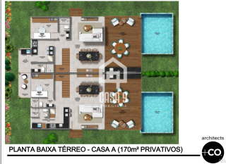 Casa com 4 suítes mobiliada pra locação anual no Reserva dos Jacarandás em Praia do Forte Bahia