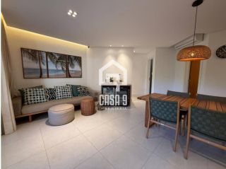 Apartamento térreo mobiliado com 3 suítes a venda no Condomínio Lua Cheia pé na areia em Itacimirim Bahia