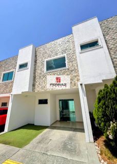 Casa locação em condomínio, nova parnamirim, duplex, três quartos, suíte, banheiro social, lavabo, quarto de serviço, duas vagas, com armários