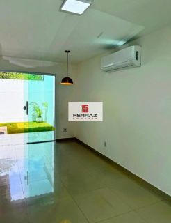 Casa locação em condomínio, nova parnamirim, duplex, três quartos, suíte, banheiro social, lavabo, quarto de serviço, duas vagas, com armários