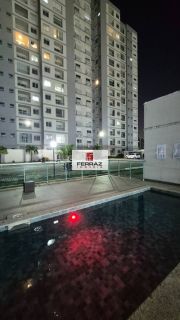 Apartamento para locação no bairro de Ponta Negra, sala com varanda, dois quartos, uma suíte, lazer, elevador, portaria 24h presencial