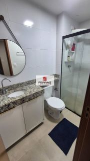 Apartamento para locação no bairro de Ponta Negra, sala com varanda, dois quartos, uma suíte, lazer, elevador, portaria 24h presencial