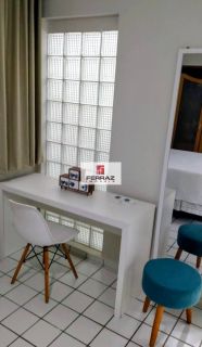 Apartamento mobiliado para venda na praia de pirangi, sala 02 ambientes, varanda integrada, três quartos, suíte, lazer, elevador, portaria 24h