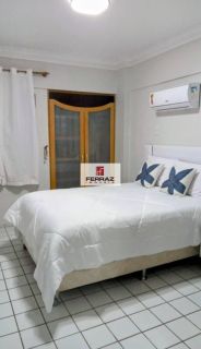 Apartamento mobiliado para venda na praia de pirangi, sala 02 ambientes, varanda integrada, três quartos, suíte, lazer, elevador, portaria 24h