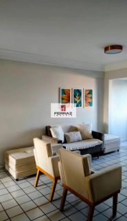 Apartamento mobiliado para venda na praia de pirangi, sala 02 ambientes, varanda integrada, três quartos, suíte, lazer, elevador, portaria 24h