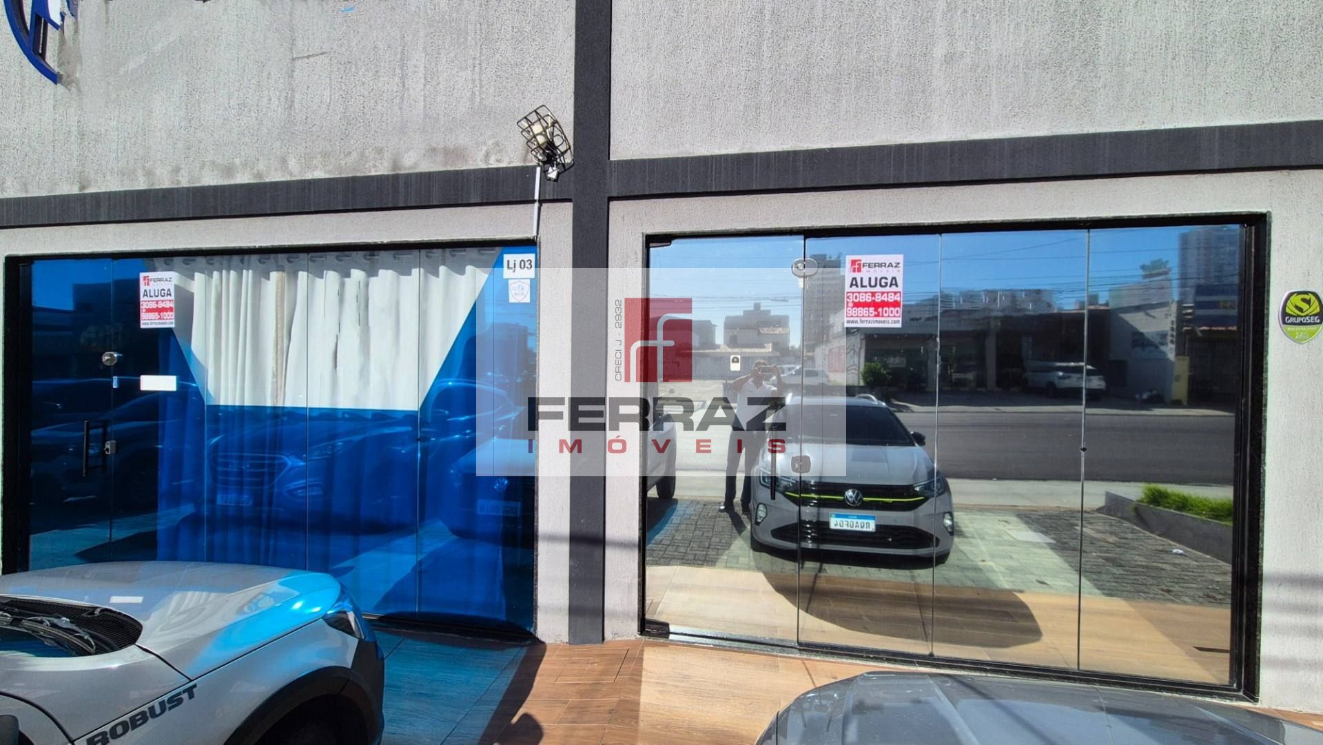 Loja para aluguel em lagoa nova, estacionamento e  banheiro privativo, fachada blindex, salão principal, e sala.