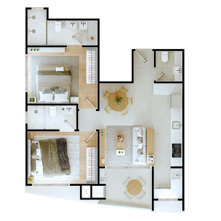 Apartamento Para Vender com 2 quartos 2 suítes no bairro Armação em Penha