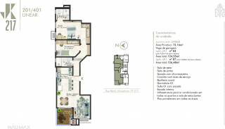 Apartamento Para Vender no JK 217, com 3 quartos 1 suítes no bairro Armação em Penha