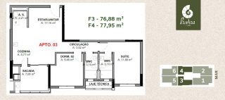Apartamento com 2 quartos, 1 suíte, no Empreendimento Pantai da Rôgga, em Piçarras