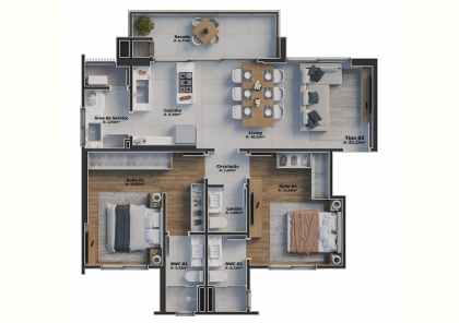Apartamento à Venda: 2 suítes – 83m² por R$ 1.249.500