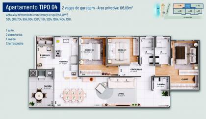 Apartamento Para Vender com 2 quartos 2 suítes no bairro Centro em Penha